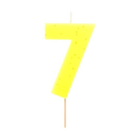 Vela 7 Amarelo Flúor